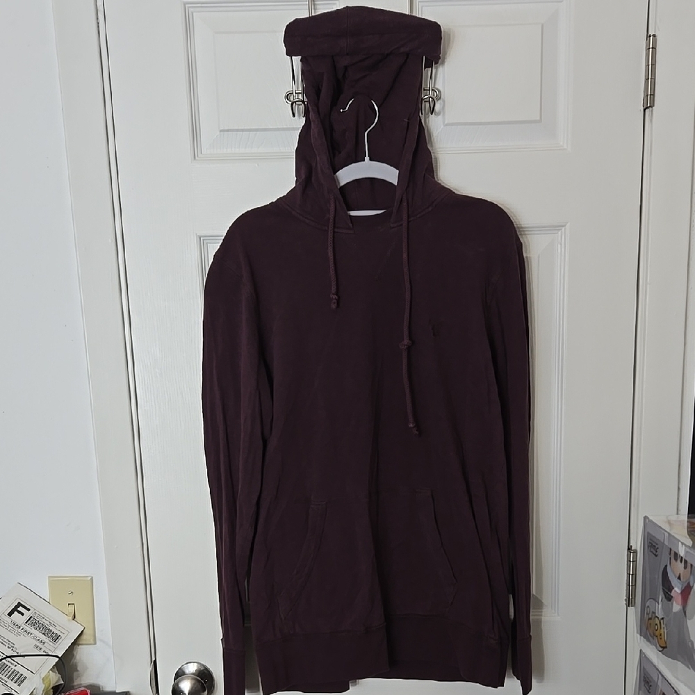 Maroon Pullover Hoodie Sweatshirt with Drawstrings